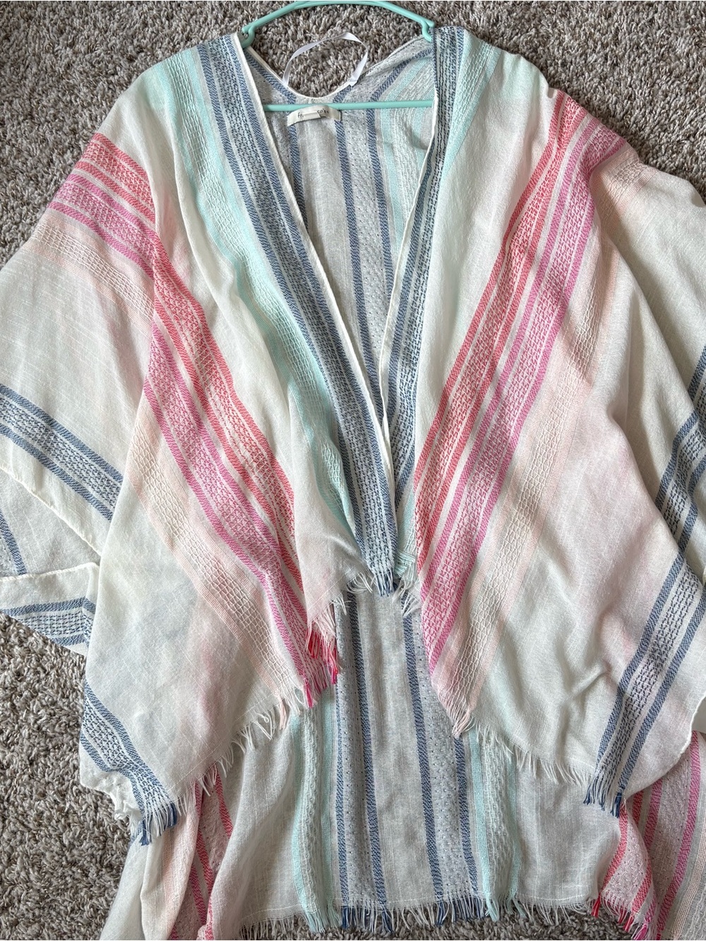 Francesca's Collections Pastel Stripe Swim Coverup — Pink, Blue, Mint